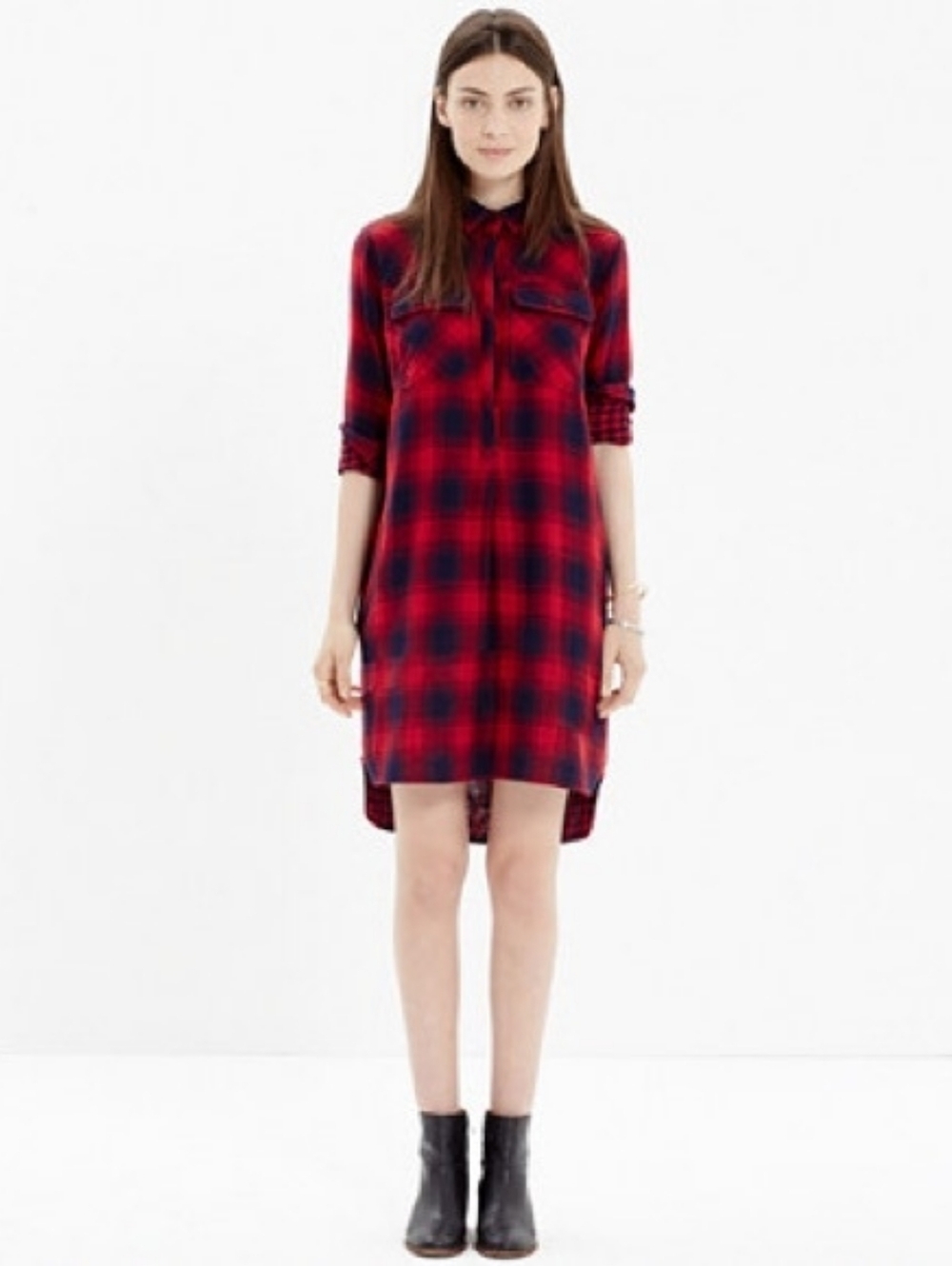 Madewell Daywalk Shirt Dress 100% Cotton Albion Plaid Size Medium